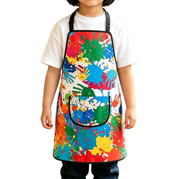 EnJoCho Kids Art Aprons for Painting,Adjustable Waterproof Gardening Art Apron with Pockets,Cute Boys Girls Paint Apron with Pockets for Kids Painting