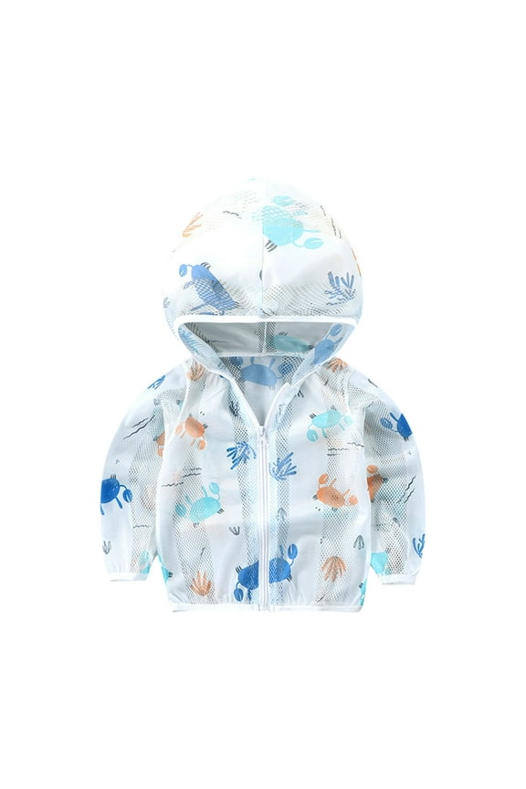 Kids Basic T Shirt Toddler Boys Girls Sun Coat Long Sleeve Zip Rash Guard Shirt Sun Children's Baby Sun Clothing Coat Summer Zippered Outwear