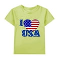 thumbnail image 1 of EnJoCho Kids Basic Tops Boys and Girls 4th Of July American Flag Patriotic Short Sleeve Shirt 4 14 Years Trendy School Home Casual Tops, 1 of 8