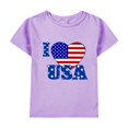 thumbnail image 1 of EnJoCho Kids Basic Tops Boys and Girls 4th Of July American Flag Patriotic Short Sleeve Shirt 4 14 Years Trendy School Home Casual Tops, 1 of 9