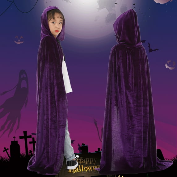 EnJoCho Kids Black Hooded Robe Cloak Sweatshirt for Doctor Grim Halloween Party Dress Up Role Play Cos play