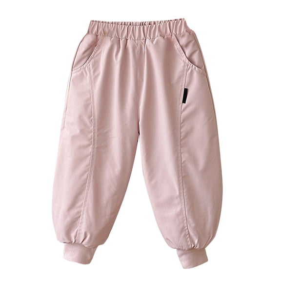 EnJoCho Kids Boys Girls Harem Snow Pants Thermal Insulated Ski Pants Elastic Cuff Hiking Joggers Winter Warm Snowpants Thick Trousers