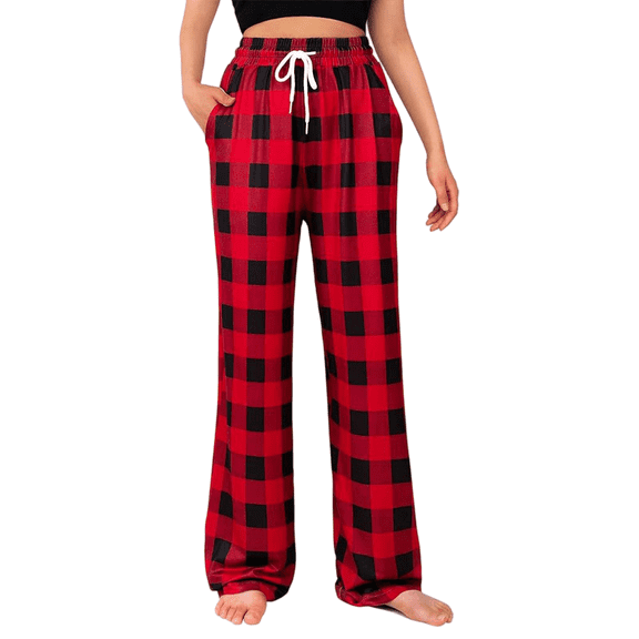 EnJoCho Kids Boys Girls Pajama Pants Sleep Bottoms Loung𝖾 Pants Plaid Pattern Stretch Comfy Drawst𝗋ing Waist Elastic Pocketed Sleepwear Nightwear
