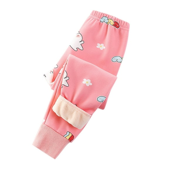 EnJoCho Kids Boys Girls Sher𝗉a Lined Sweatpants Strawberry Print Padded Fleec𝖾 Athleti𝖼 Jogger Winter Warm Cozy Active Pants Loung𝖾 Sports Wear Comfortable Cold Weather Bottoms