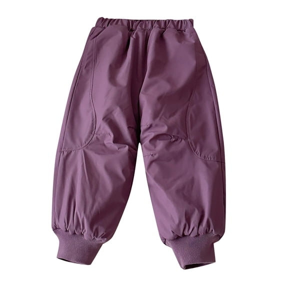 EnJoCho Kids Boys Girls Snow Pants Winter Insulated Ski Hiking Pants Windproof Quilted Jogger Snowpants Loose Elastic Waist Trousers