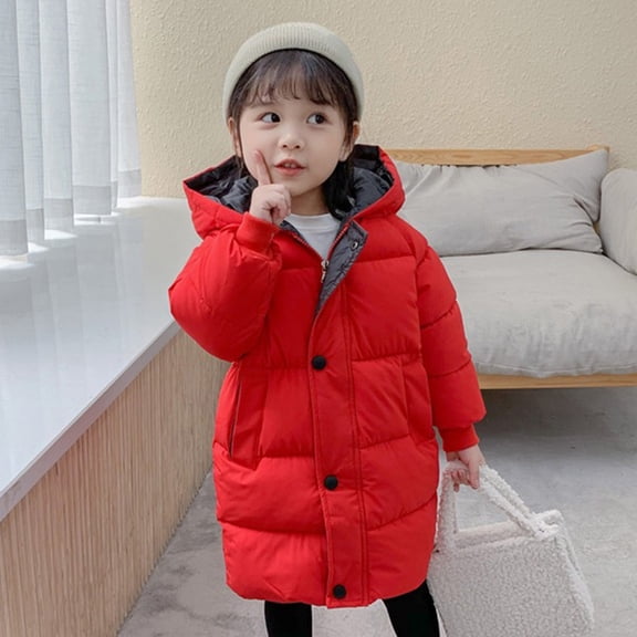 EnJoCho Kids Boys Girls Toddler Winter Lightweight Long Hooded Puffer Jacket Quilted Bubble Coat Water-Proof Insulated Warm Down Coat Outerwear