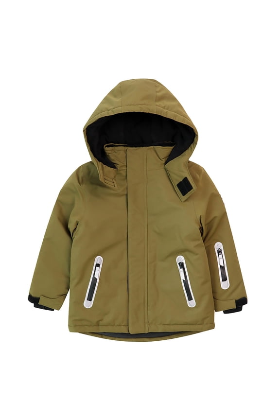 Kids Boys Girls Waterproo𝖿 Ski Snowboarding Jacket Thicken Fleec𝖾 Lined Winter Warm Coat Outerwear Clothes Cold Weather Windproof Parka