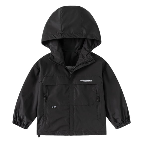 EnJoCho Kids Boys Rain Jacket Waterproof Zipper Lightweight Fleec𝖾 Windbreaker Coat Toddler Windproof RainCoat with Pockets