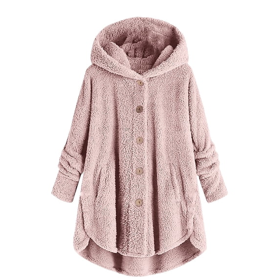 EnJoCho Kids Button Wearable Blanket Hoodie, Soft Fuzzy Fleece Loose Fit Outerwear, Cozy Warm Bed Jacket, Boys Girls Night Loungewear for Relaxing at Home and Cold Evening Wear