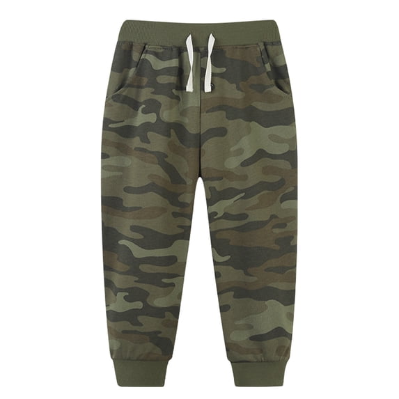 EnJoCho Kids Camouflage Sports Pants with Pockets - Breathable Elastic Waist Playground Outdoor Adventure Casual Trousers for Small Medium Children (5 Years,AG)