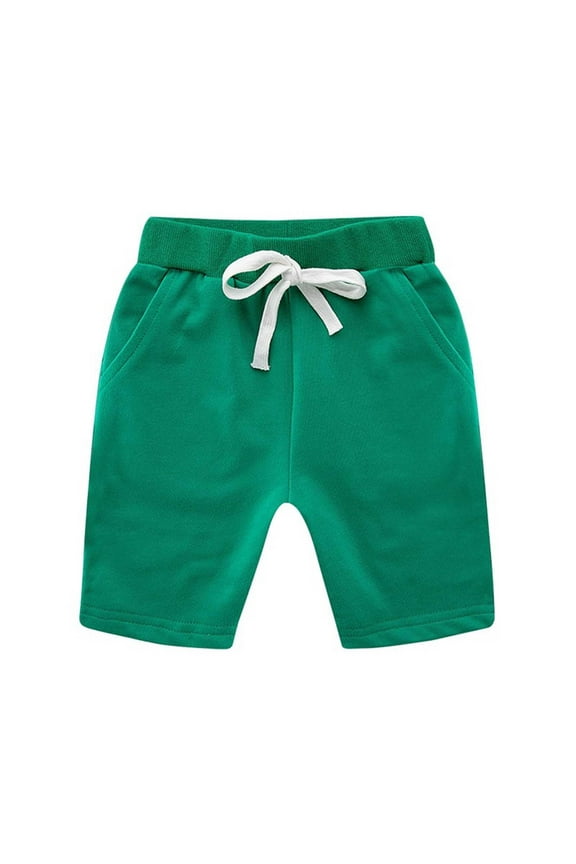 Kids Casual Shorts Toddler Baby Girls Boys Solid Color Spring Summer Lace Up Shorts with Pockets Kids Sports Daily Playwear Outer Home Clothes
