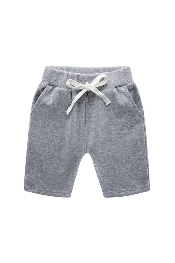 Kids Casual Shorts Toddler Baby Girls Boys Solid Color Spring Summer Lace Up Shorts with Pockets Kids Sports Daily Playwear Outer Home Clothes