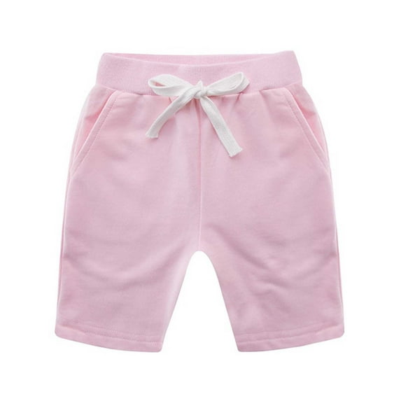 EnJoCho Kids Casual Shorts Toddler Baby Girls Boys Solid Color Spring Summer Lace Up Shorts with Pockets Kids Sports Daily Playwear Outer Home Clothes