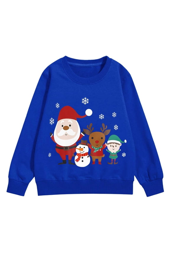 Kids Christmas Sweatshirt Santa Claus Toddler Crewneck Shirt Boys Girls Long Sleeve Graphic Top 𝖴gly Xmas Outfit 𝖧oliday 𝖦ift 3-14T