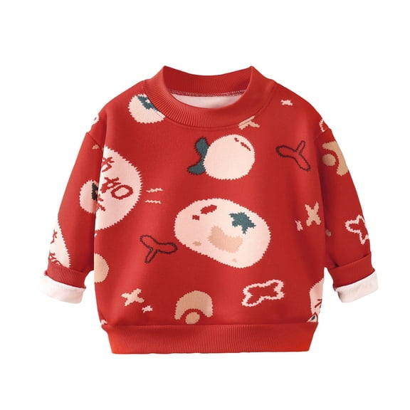 EnJoCho Kids Christmas Sweatshirt with Reindeer Graphic, Long Sleeve Cute Pullover Top for Boys Girls Holiday Par𝗍y Xmas Jumper