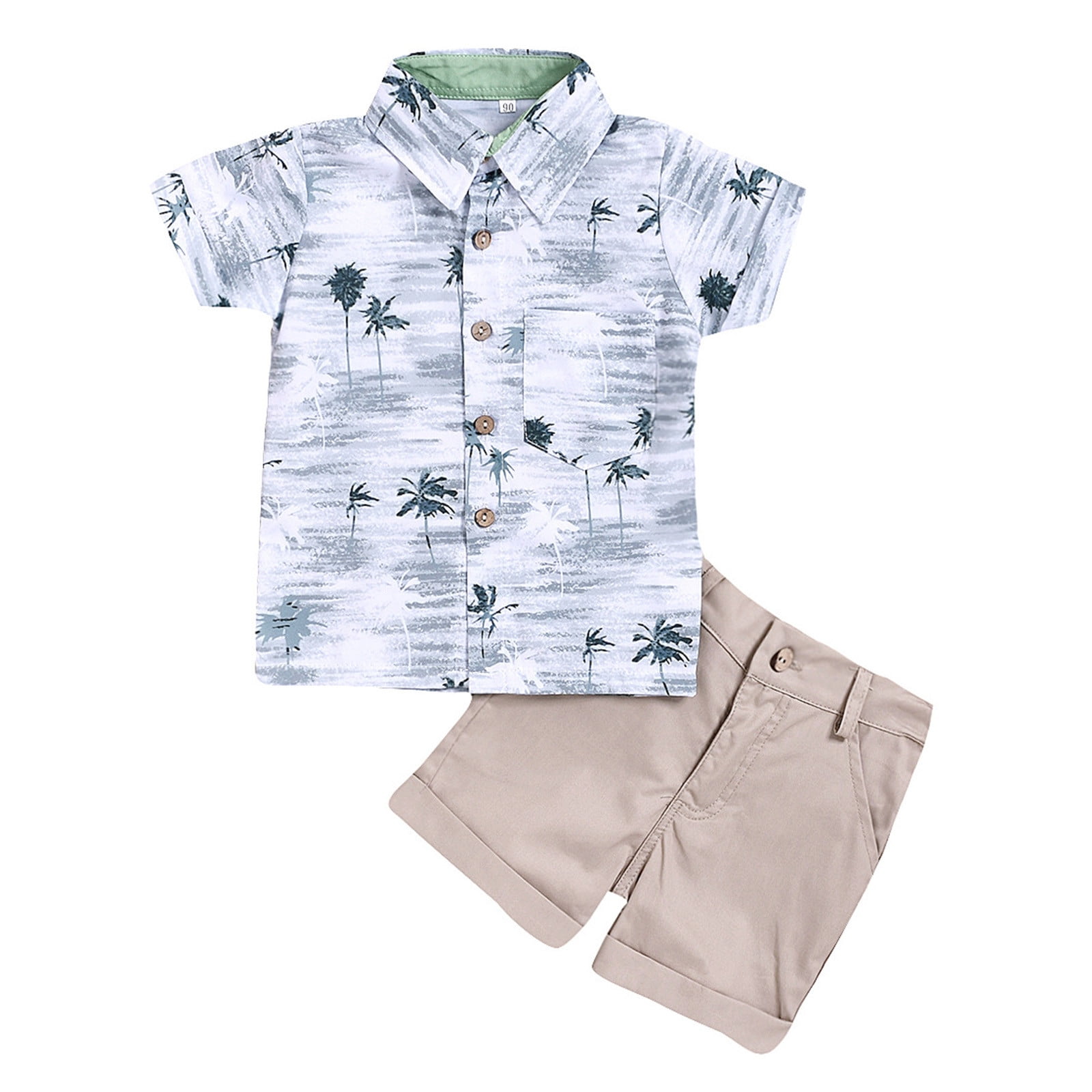 Kids Clothes Boys 2-7 Summer Toddler Boys Short Sleeve Prints Tops Shorts Two Piece Outfits Set for Kids Clothes School Sports Clothing Sets 4-5 Years