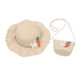 thumbnail image 1 of EnJoCho Kids Cute Girls Cartoon Rabbit Sunshade Hat Straw Beach Sun Hat + Straw Bag Casual Outdoor Caps for Toddler, 1 of 2