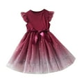 thumbnail image 1 of EnJoCho Kids Dress Baby Girls Bowknot Ruffle Short Sleeve Tulle Birthday Dresses Patchwork Party Dress Princess Dress Outfits Clothes Little Children Girl Summer Trendy Dress 5-6 Years, 1 of 9