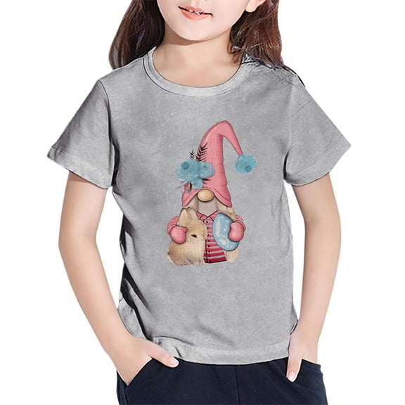 EnJoCho Kids Evening Tops Toddler Boys Girls Cute Rabbit Tee Tops Kids Cartoon Bunny Print Short Sleeve Crewneck Easter Clothes Princess Shirt Top Outfits