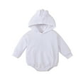 thumbnail image 1 of EnJoCho Kids Fall Romper Baby Unisex Solid Long Sleeves Hooded Sweateshirt with Pocket Toddler Boys Girls Cute Daily Jumpsuit Home Outing Outwear, 1 of 9