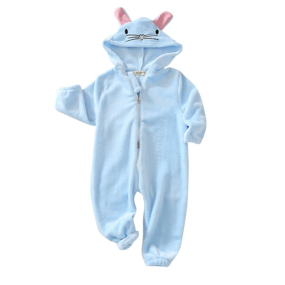 EnJoCho Kids Fall Romper Toddler Boys Girls Long Sleeve Winter Rabbit Ears Hooded Jumpsuit Cute Furry Romper Home Casual Sleep Outwear Bodysuit