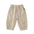 thumbnail image 1 of EnJoCho Toddler Baby Boys Pull On Cotton Shorts Pants Kids Summer Knee Length Elastic Waist Harem Pants with Pockets 12 Month Easter Outfit Boy Sweatpants 2t Cotton, 1 of 9