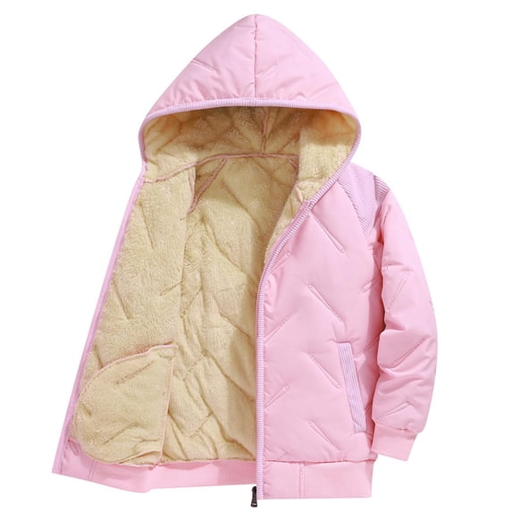 EnJoCho Kids Fleec𝖾 Jacket Boys Girls Unisex Zip Up Hooded Sher𝗉a Lined Winter Warm Hoodie Sweatshirt Pullover Jacket Thermal Insulated Cold Weather Outdoor Activewear Fleec𝖾 Lined Jacket
