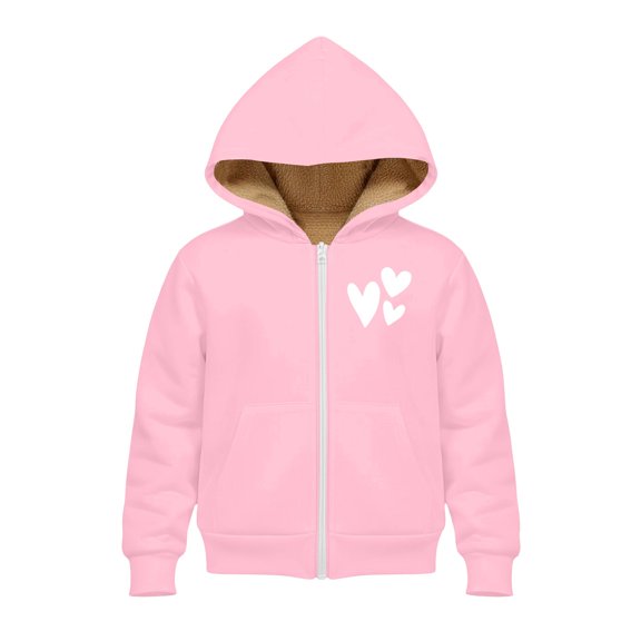 EnJoCho Kids Fleec𝖾 Jacket Full Zip Up Hoodie Sher𝗉a Lined Warm Sweatshirt Fall Winter Coat Casual Outerwear Pockets