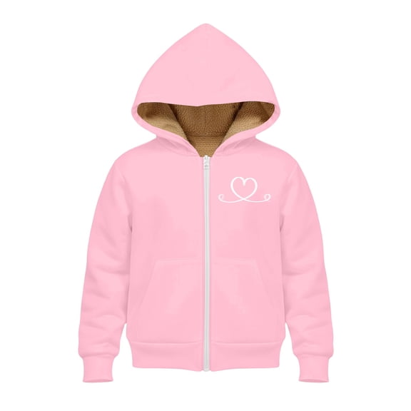EnJoCho Kids Fleec𝖾 Jacket Full Zip Up Hoodie Sher𝗉a Lined Warm Sweatshirt Fall Winter Coat Casual Outerwear Pockets