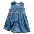 thumbnail image 1 of EnJoCho Kids Girl Denim Dress Sleeveless Jumper Dresses Toddler Kids Jean Sundress Button Down Jean Dresses Summer Clothes For 3 To 8 Years, 1 of 8