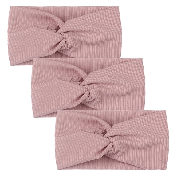 EnJoCho Kids Girl Solid Stripe Cotton Headband Stretch Headwear Accessories 3PC Toddler Baby Soft Home Outing Headband