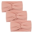 thumbnail image 1 of EnJoCho Kids Girl Solid Stripe Cotton Headband Stretch Headwear Accessories 3PC Toddler Baby Soft Home Outing Headband, 1 of 2
