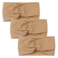thumbnail image 1 of EnJoCho Kids Girl Solid Stripe Cotton Headband Stretch Headwear Accessories 3PC Toddler Baby Soft Home Outing Headband, 1 of 2