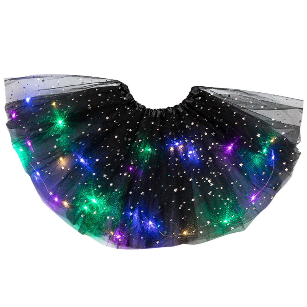 EnJoCho Kids Girls Baby Fashion Sequin Tutu Skirt LED Light Up Cute ...