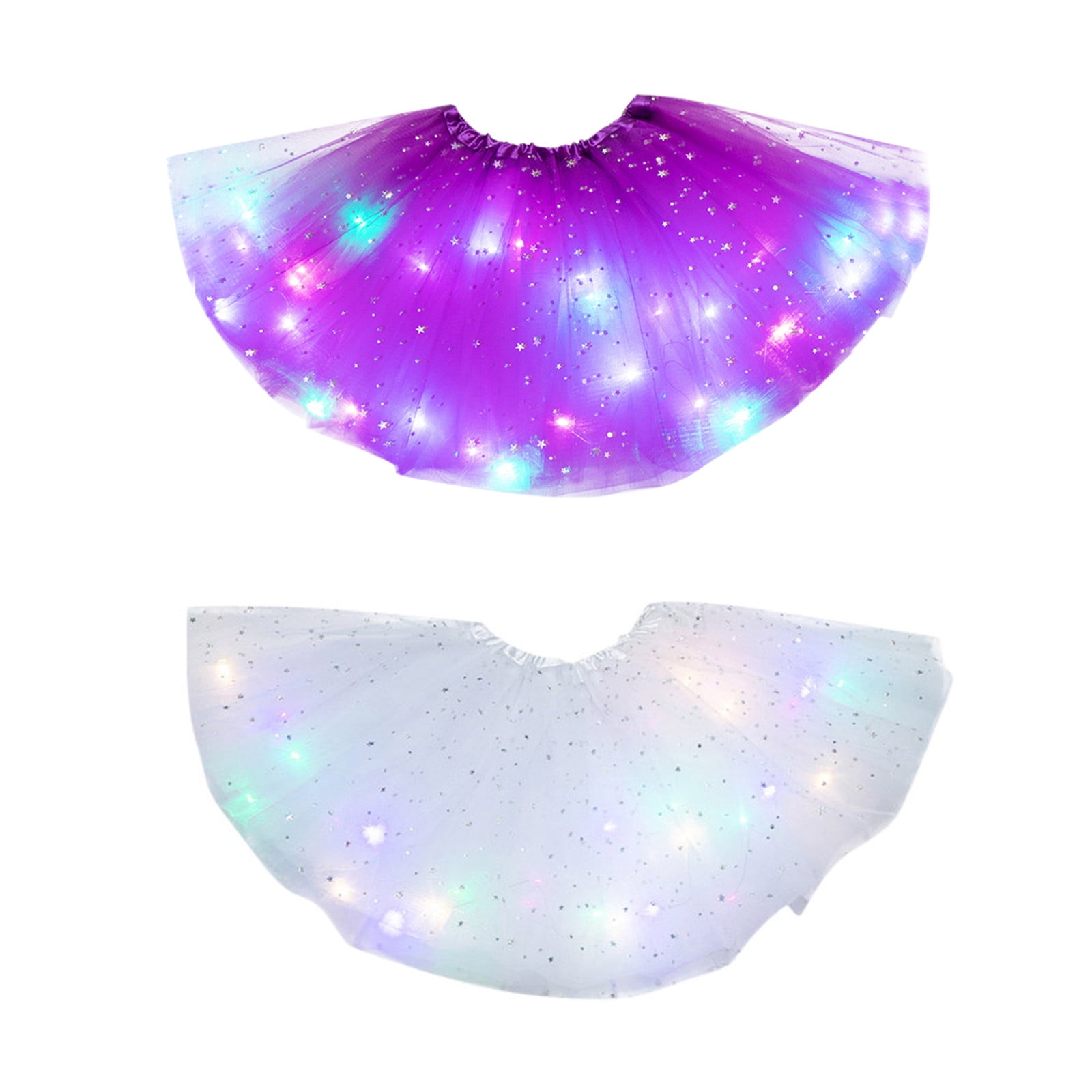 EnJoCho Kids Girls Baby Sequin Tutu Skirt LED Light Up Skirt Ballet ...