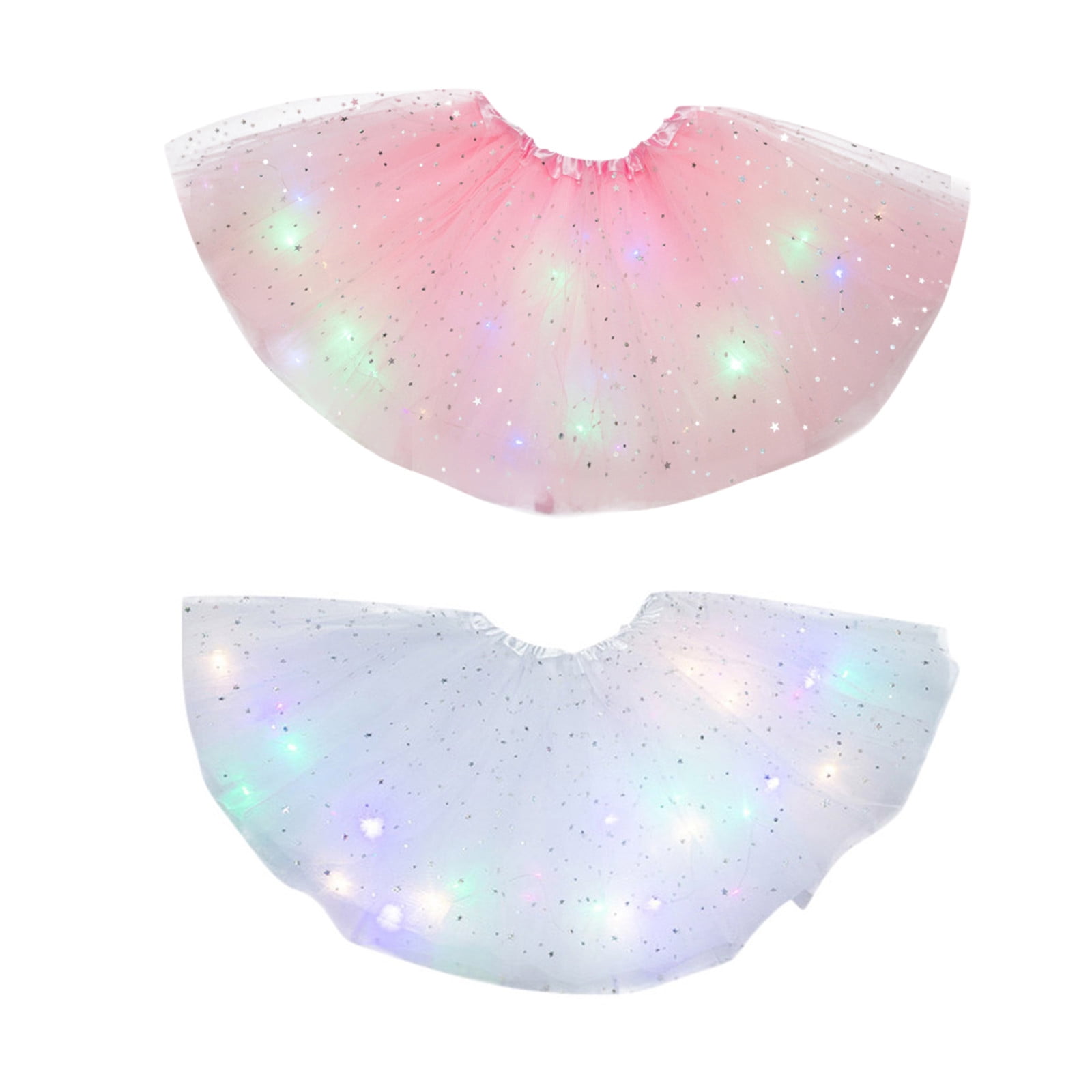 EnJoCho Kids Girls Baby Sequin Tutu Skirt LED Light Up Skirt Ballet ...