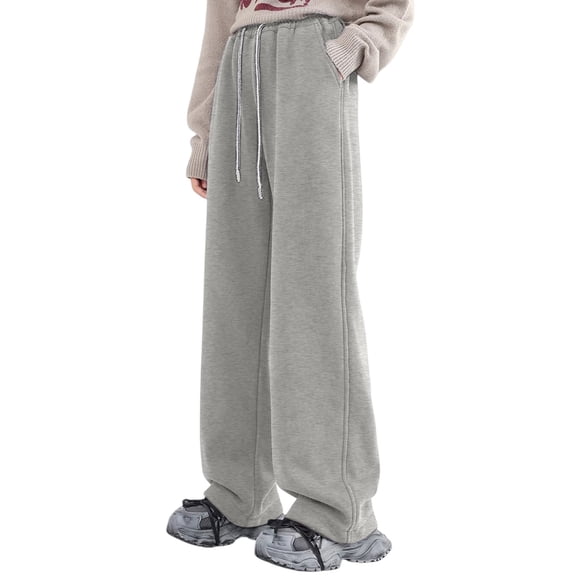 EnJoCho Kids Girls Drawst𝗋ing Waist Wide Leg Sweatpants High Waist Cargo Jogger Pants Loung𝖾 Casual 𝖸2𝖪 Trendy Pockets Trousers Loose Fit Home Wear