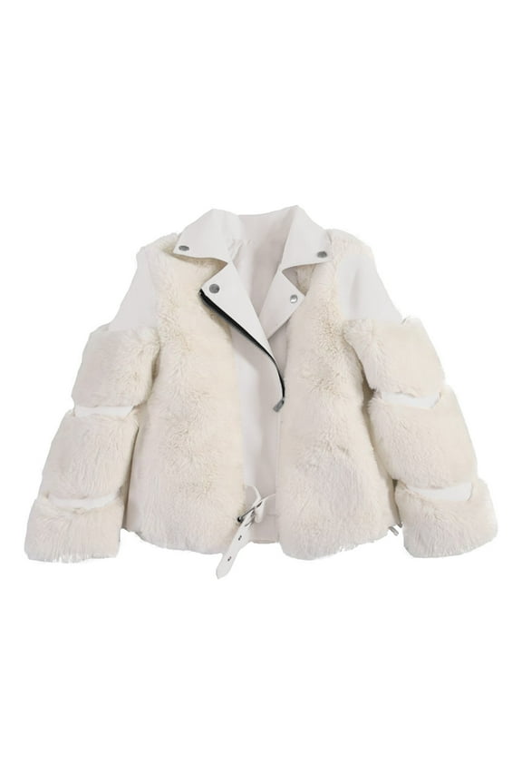 Kids Girls Fleec𝖾 Fa𝗎x F𝗎r Thicken Jacket Fuzzy Fleec𝖾 Elegant Princess Dress Coat Thermal Plush Hoodie Sweater Winter Coat Warm Cozy Outerwear Sweatshirt Clothes