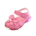 thumbnail image 1 of EnJoCho Kids Girls Flowers Shoes Toddler Girl Pink Bowknot Flower Princess Shoes Sandals Dancing Shoes Little Girl Stylish Party Shoes Birthday Gifts, 1 of 5