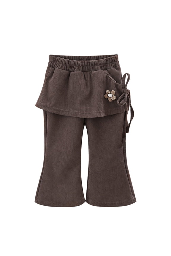 Kids Girls Footless Double Skirt Leggings Warm Tight Pants Fall Clothes Leggings Tights Pants Bottoms Girls Kids Clothing Apparel Autumn Winter Wear