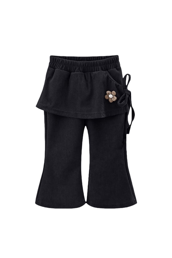 Kids Girls Footless Double Skirt Leggings Warm Tight Pants Fall Clothes Leggings Tights Pants Bottoms Girls Kids Clothing Apparel Autumn Winter Wear