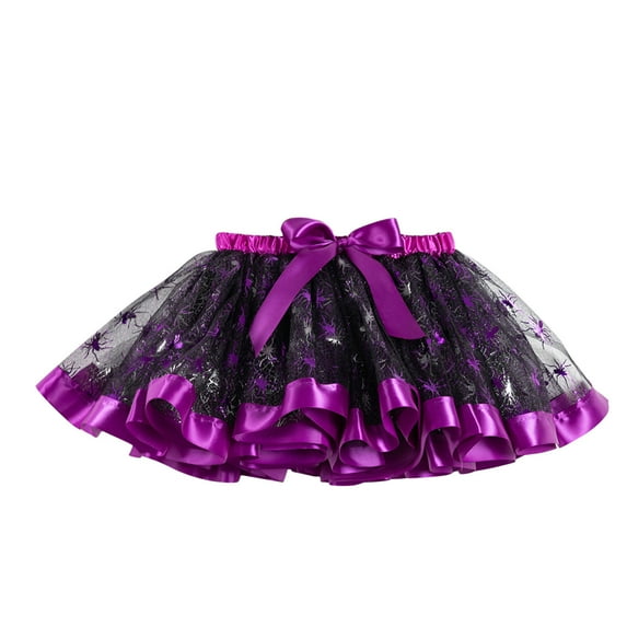 EnJoCho Kids Girls Cute Hallow-een Dance Party Skirts Cartoon Tulle Skirt Ballet Cloths Children Baby Girl Fashion Holiday Short Dress