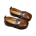 thumbnail image 1 of EnJoCho Kids Girls Shoes Spring/Autumn Solid Short Heel Alternate Tie Casual Shoes Party Birthday School Sandals Toddler Kids Cute Casual Soft Brown Leather Shoes, 1 of 8