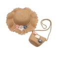 thumbnail image 1 of EnJoCho Kids Girls Summer 2PCS Set Flower Sunshade Hat Straw Beach Sun Hat + Straw Bag Cute Casual Outdoor Caps, 1 of 2