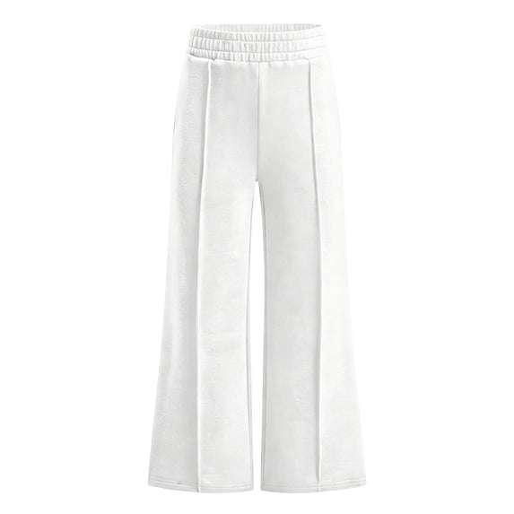 EnJoCho Kids Girls Sweatpants Wide Leg Baggy Straight Open Bottom Athletic Elastic Jogger Pants Breathable Trousers For Spring Outdoor School Daily Casual Active Bottoms