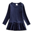 thumbnail image 1 of EnJoCho Kids Girls Tennis Athletic Dress Long Sleeve Crewneck, Plain Pleated Warm Soft Fall Winter Dresses for Sports Casual Activities, 1 of 9