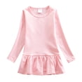 thumbnail image 1 of EnJoCho Kids Girls Tennis Athletic Dress Long Sleeve Crewneck, Plain Pleated Warm Soft Fall Winter Dresses for Sports Casual Activities, 1 of 9