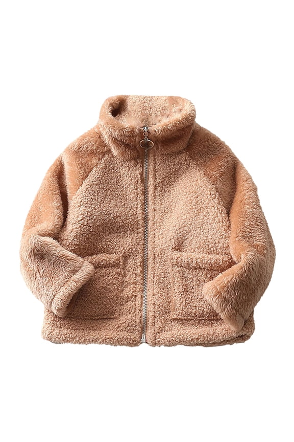 Kids Girls Toddler Baby Fleec𝖾 Jacket Sher𝗉a Tedd𝗒 Coat Thicken Windproof Fuzzy Fleec𝖾 Sweatshirt Plush Warm Cozy Winter Thermal Hoodie Outerwear Parka