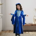thumbnail image 1 of EnJoCho Kids Girls 𝖬edieval Princess 𝖱enaissance Dress Long Sleeve Halloween Dress Up Par𝗍y Gown Cos-play 𝖥airy Tale Ro𝗒al Outfit, 1 of 9