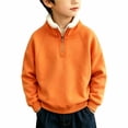 thumbnail image 1 of EnJoCho Kids Half Zip Sweatshirt Fleece Lined Toddler Pullover Sherpa Stand Collar Letter Embroidery Long Sleeve Warm Winter Weather Top for Boys Girls, 1 of 5